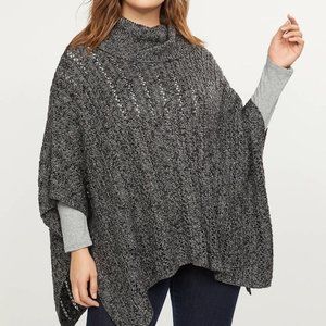 LANE BRYANT ~ NWT Plus 14-20 ~ $64.95 Black Scoop Pullover Poncho Sweater 1X 2X LANE BRYANT ~ NWT Plus 14-20 ~ $64.95 Black Scoop Pullover Poncho Sweater 1X 2X